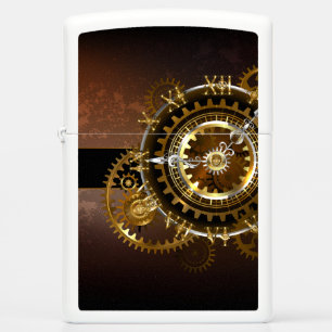 Steampunk clock with antique gears zippo lighter