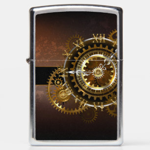 Steampunk clock with antique gears zippo lighter