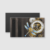 Steampunk Clock with Mechanical Dragonfly (Front/Back)