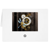 Steampunk Clock with Mechanical Dragonfly (Back Horizontal)