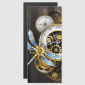 Steampunk Clock with Mechanical Dragonfly (Front/Back)