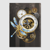Steampunk Clock with Mechanical Dragonfly (Front)