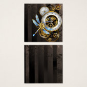 Steampunk Clock with Mechanical Dragonfly (Front & Back)