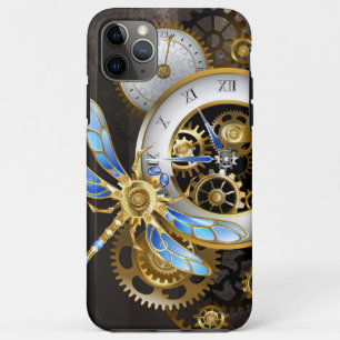 Steampunk Clock with Mechanical Dragonfly iPhone 11 Pro Max Case