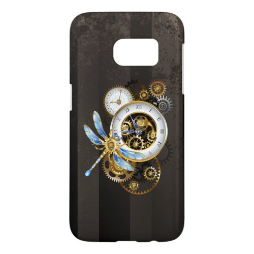 Steampunk Clock with Mechanical Dragonfly Samsung Galaxy S7 Case