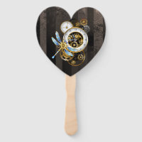 Steampunk Clock with Mechanical Dragonfly