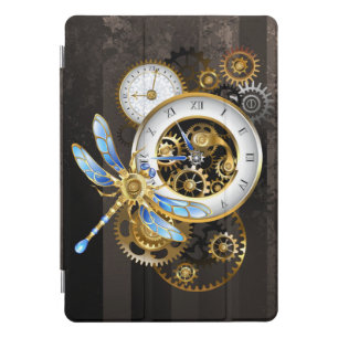 Steampunk Clock with Mechanical Dragonfly iPad Pro Cover