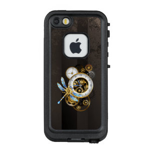 Steampunk Clock with Mechanical Dragonfly LifeProof FRĒ iPhone SE/5/5s Case