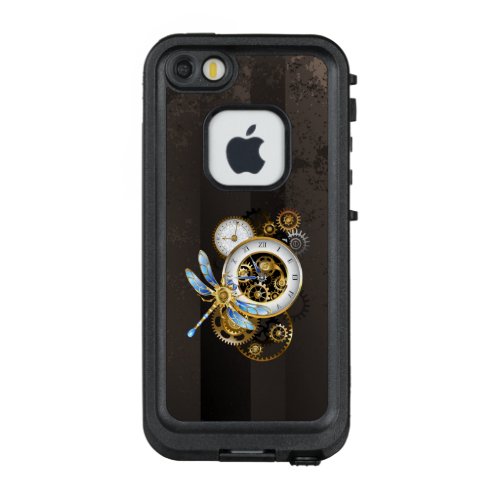 Steampunk Clock with Mechanical Dragonfly LifeProof FRĒ iPhone SE55s Case
