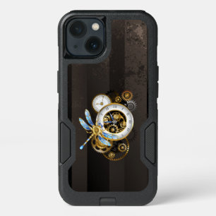 Steampunk Clock with Mechanical Dragonfly iPhone 13 Case