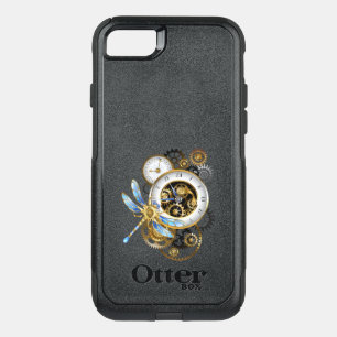 Steampunk Clock with Mechanical Dragonfly OtterBox Commuter iPhone SE/8/7 Case