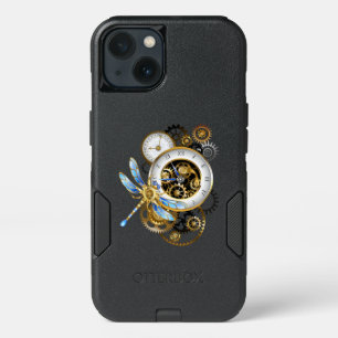 Steampunk Clock with Mechanical Dragonfly iPhone 13 Case