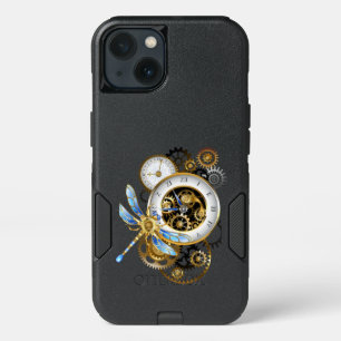 Steampunk Clock with Mechanical Dragonfly iPhone 13 Case