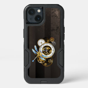 Steampunk Clock with Mechanical Dragonfly iPhone 13 Case