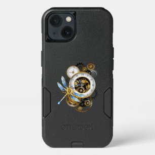 Steampunk Clock with Mechanical Dragonfly iPhone 13 Case
