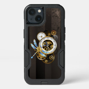 Steampunk Clock with Mechanical Dragonfly iPhone 13 Case