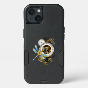Steampunk Clock with Mechanical Dragonfly iPhone 13 Case