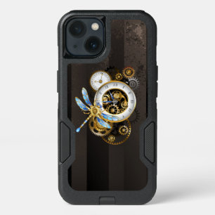 Steampunk Clock with Mechanical Dragonfly iPhone 13 Case