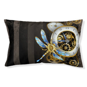 Steampunk Clock with Mechanical Dragonfly Pet Bed