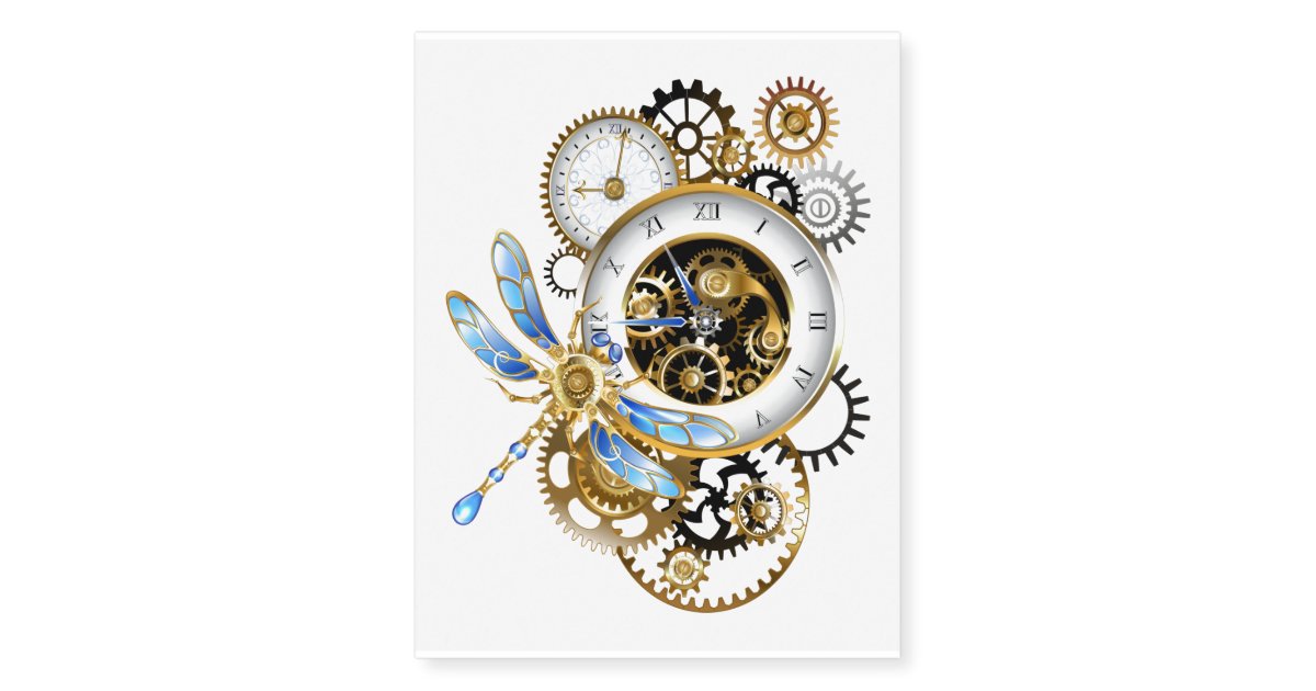 steampunk clock tattoo designs