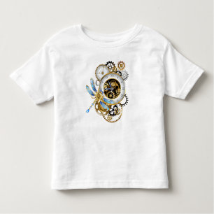 Steampunk Clock with Mechanical Dragonfly Toddler T-shirt