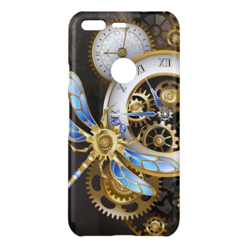 Steampunk Clock with Mechanical Dragonfly Uncommon Google Pixel Case
