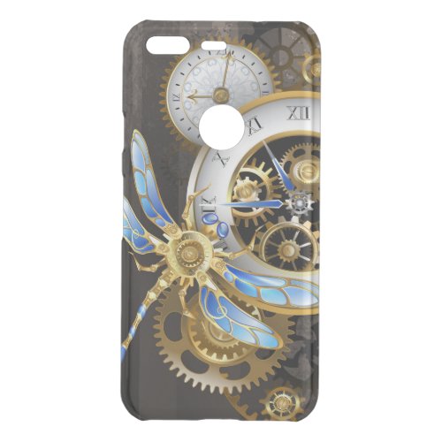 Steampunk Clock with Mechanical Dragonfly Uncommon Google Pixel Case