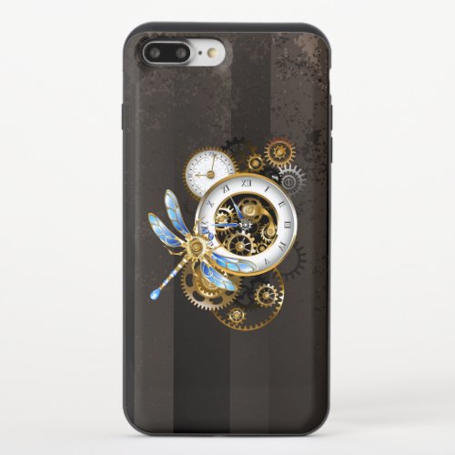 Steampunk Clock with Mechanical Dragonfly iPhone 87 Plus Slider Case