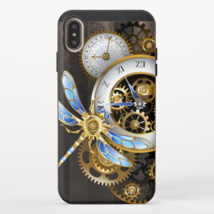Steampunk Clock with Mechanical Dragonfly iPhone XS Max Slider Case