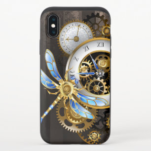Steampunk Clock with Mechanical Dragonfly iPhone X Slider Case