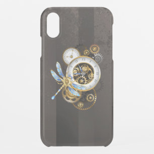 Steampunk Clock with Mechanical Dragonfly iPhone XR Case