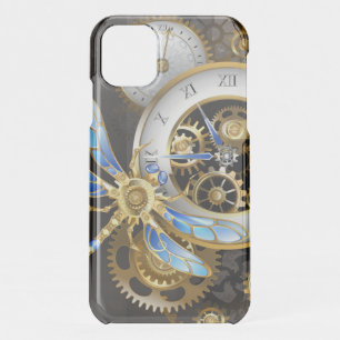 Steampunk Clock with Mechanical Dragonfly iPhone 11 Case