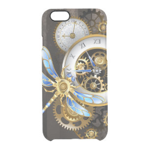 Steampunk Clock with Mechanical Dragonfly Clear iPhone 6/6S Case