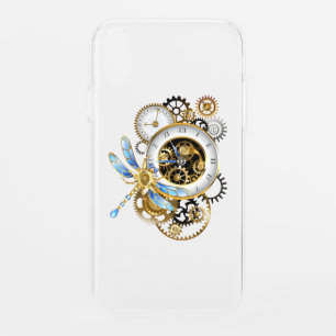 Steampunk Clock with Mechanical Dragonfly iPhone XR Case