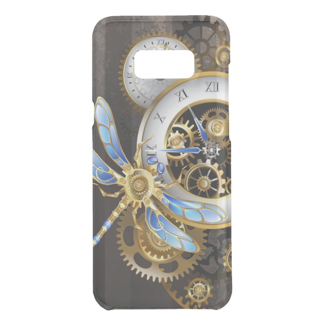 Steampunk Clock with Mechanical Dragonfly Uncommon Samsung Galaxy Case (Back)