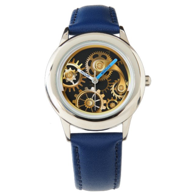 Steampunk Clock with Mechanical Dragonfly Watch (Front)