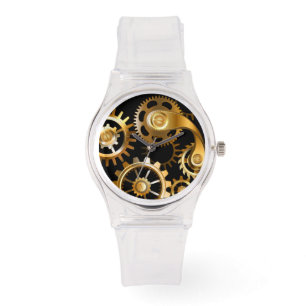 Steampunk Clock with Mechanical Dragonfly Watch