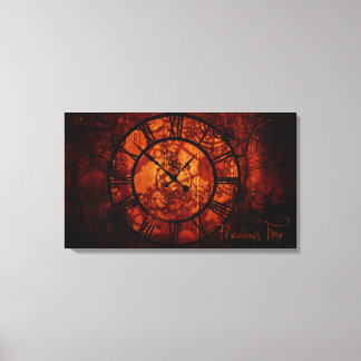 Steampunk clock Wrapped Canvas Print