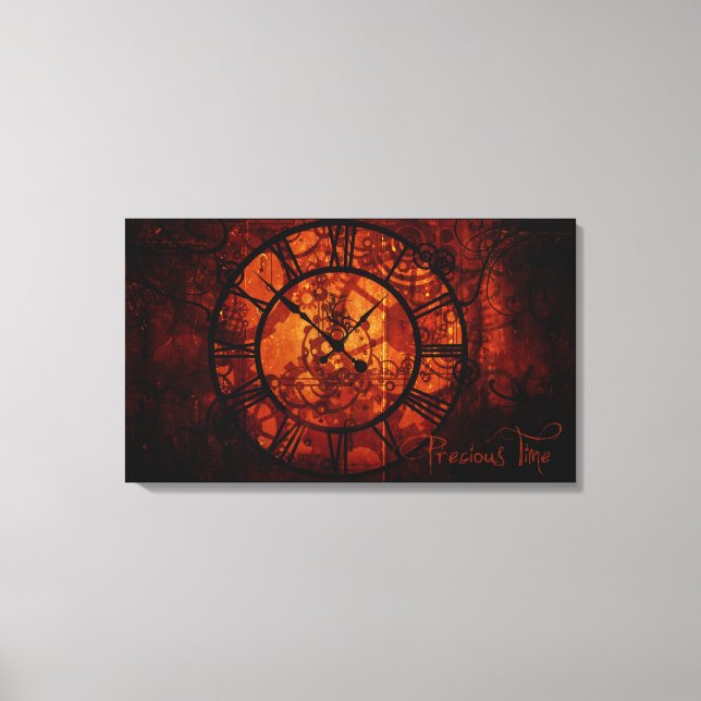 Steampunk clock Wrapped Canvas Print (Front)