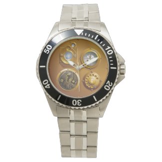 Steampunk clock wrist watch