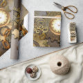 Steampunk, clocks and gears i wrapping paper | Zazzle