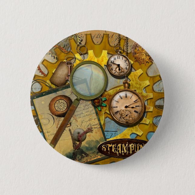 Steampunk Clocks and Time Button (Front)