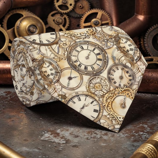 Steampunk Clocks Custom Necktie Tie (Creator Uploaded)