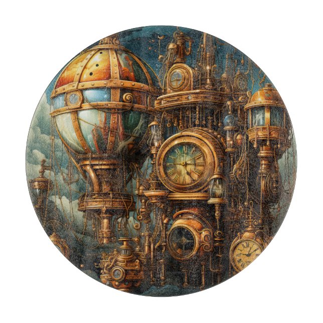 Steampunk Clocks Cutting Board (Front)