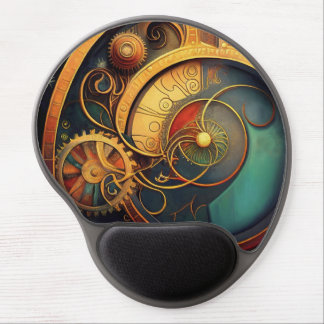 Steampunk Clockwork Abstract Design Gel Mouse Pad