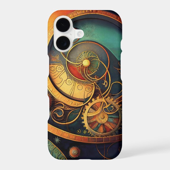 Steampunk Clockwork Abstract Design iPhone Case (Back)