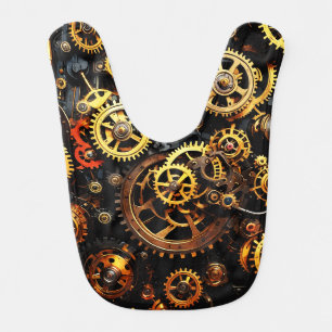 Steampunk Clockwork Gears 1004 Baby Bib