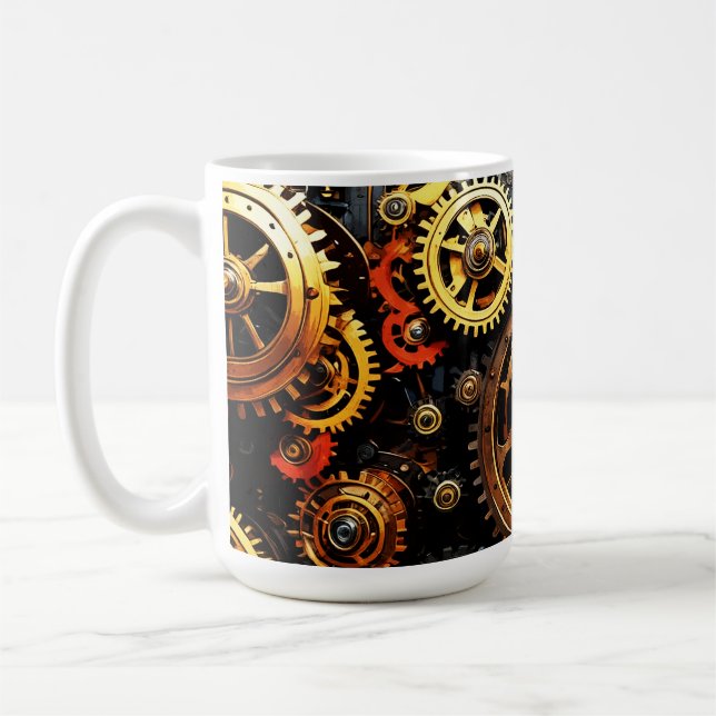 Steampunk Clockwork Gears 1004 Coffee Mug (Left)