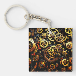 Steampunk Clockwork Gears 1004 Keychain