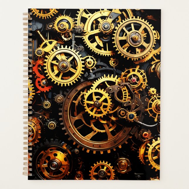 Steampunk Clockwork Gears 1004 Planner (Front)